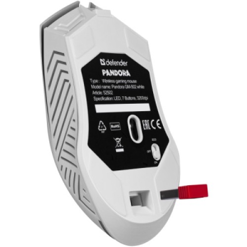 Мышка Defender Pandora GM-502 LED Wireless White (52502)