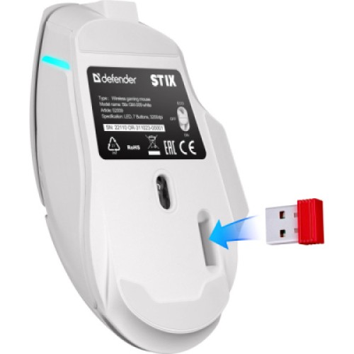 Мышка Defender Stix GM-009 LED Wireless White (52009)