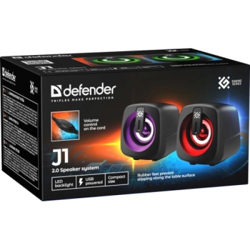 Акустическая система Defender J1 LED USB Black (65961)