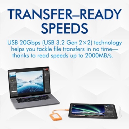 Накопитель SSD USB Type-C 500GB Rugged Mini LaCie (STMF500400)