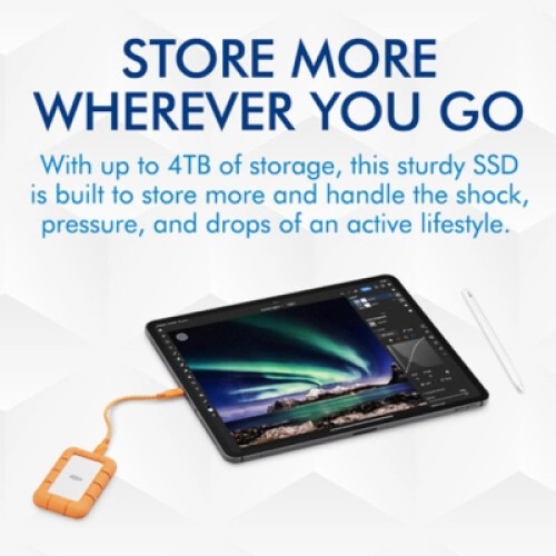 Накопитель SSD USB Type-C 500GB Rugged Mini LaCie (STMF500400)