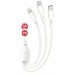 Дата кабель USB 2.0 AM to Lightning + Micro 5P + Type-C 1.0m 2.4A XO (CB-23U3)