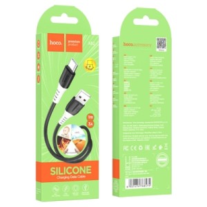 Дата кабель USB 2.0 AM to Type-C 1.0m 3A Black HOCO (6931474768575)