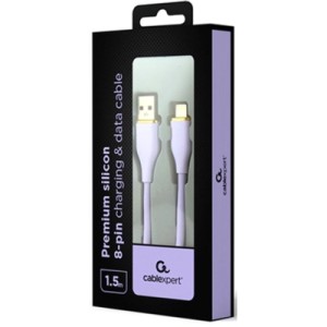 Дата кабель USB 2.0 AM to Lightning 1.5m 2.1A Cablexpert (CC-USB2S-AM8PM-1.5M-P)