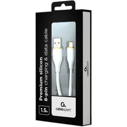 Дата кабель USB 2.0 AM to Lightning 1.5m 2.1A Cablexpert (CC-USB2S-AM8PM-1.5M-W)