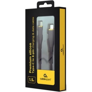 Дата кабель USB 2.0 AM to Lightning 1.5m 2.25A Cablexpert (CC-USB2S-CM8PM-1.5M-BK)