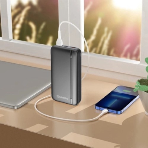 Батарея универсальная ColorWay 20 000 mAh Portable Charger (USB/QC3.0 + USB-C/PD/22.5W) Black (CW-PB200LPB4BK-PD)