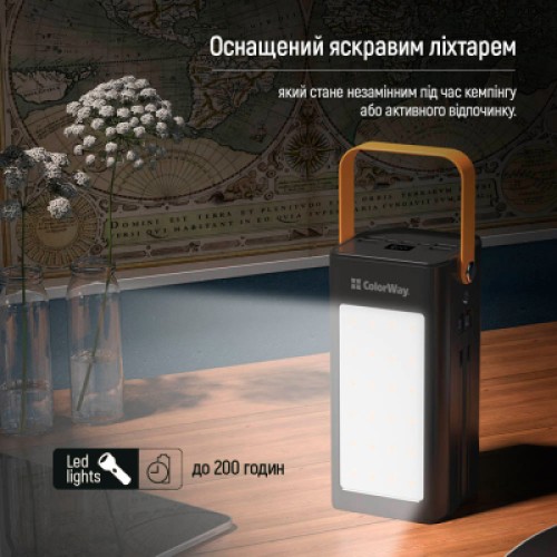 Батарея универсальная ColorWay 80 000 mAh LCD/Lamp (USB/QC3.0 + USB-C/PD/22.5W) Black (CW-PB800LPA8BK-PDD)