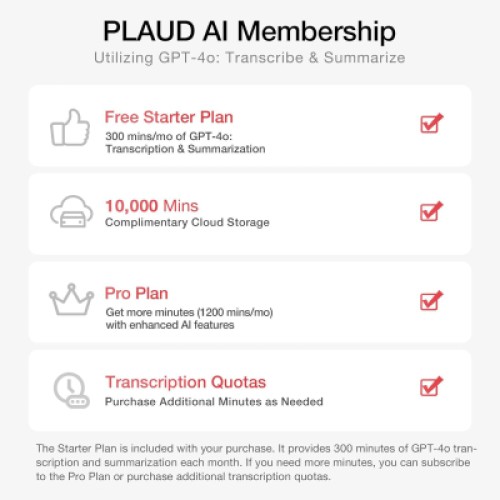 Цифровой диктофон PLAUD AI Note Black (NB-100-BL)