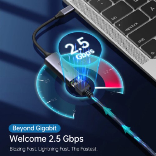 Адаптер USB-C to Ethernet RJ45 2.5Gbps 0,1m USB3.1 Choetech (HUB-R02-GY-V1)
