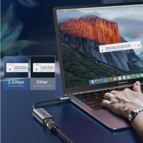 Адаптер USB-C to Ethernet RJ45 2.5Gbps 0,1m USB3.1 Choetech (HUB-R02-GY-V1)