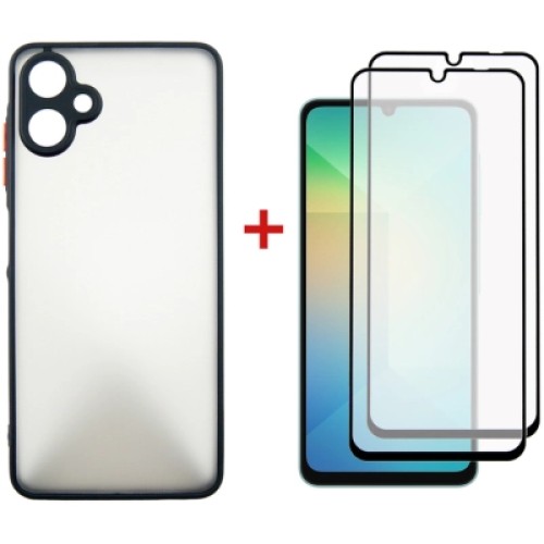 Чехол для мобильного телефона Dengos Kit Samsung Galaxy A06 Matte + 2 pcs glass (Black) (DG-CTG2P-02)