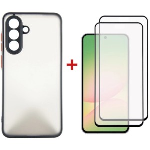 Чехол для мобильного телефона Dengos Kit Samsung Galaxy A56 Matte + 2 pcs glass (Black) (DG-CTG2P-05)