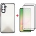 Чехол для мобильного телефона Dengos Kit Samsung Galaxy A56 Matte + 2 pcs glass (Black) (DG-CTG2P-05)