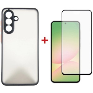 Чехол для мобильного телефона Dengos Kit Samsung Galaxy A56 Matte + glass (Black) (DG-KM-141)