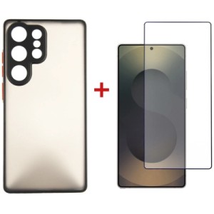 Чехол для мобильного телефона Dengos Kit Samsung Galaxy S25 Ultra Matte + glass (Black) (DG-KM-144)