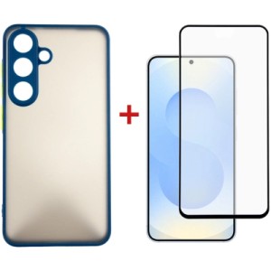 Чехол для мобильного телефона Dengos Kit Samsung Galaxy S25 Matte + glass (Blue) (DG-KM-142)