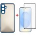 Чехол для мобильного телефона Dengos Kit Samsung Galaxy S25 Matte + glass (Blue) (DG-KM-142)