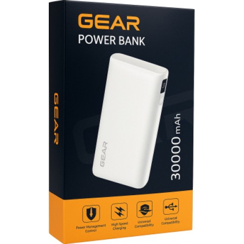 Батарея универсальная GEAR 30000mAh, PD/100W, black (DL302C)