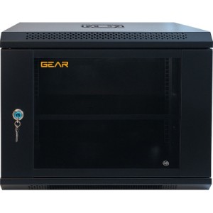 Шкаф настенный GEAR 9U 19" 600x450x500 мм, + полка 19", black (GWMSN-9U-600-450)