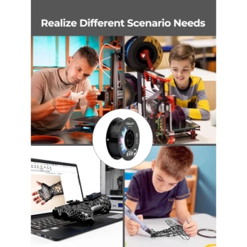 Пластик для 3D-принтера Creality PETG 1.75мм, black+gray, 2x1кг (3301030086)