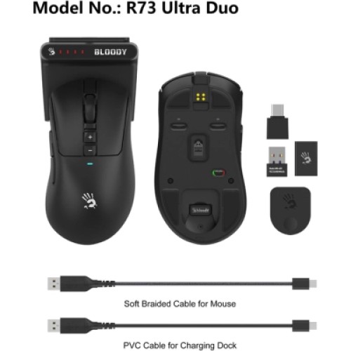 Мышка A4Tech Bloody R73 Ultra Duo Wireless Black (4711421002356)
