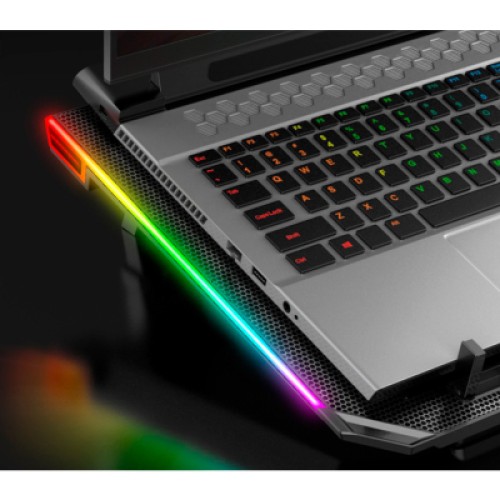 Подставка для ноутбука IceCoorel 10-15.6", 6*80mm 1800 RPM, 2*USB, 366x256x23mm, RGB (A17)