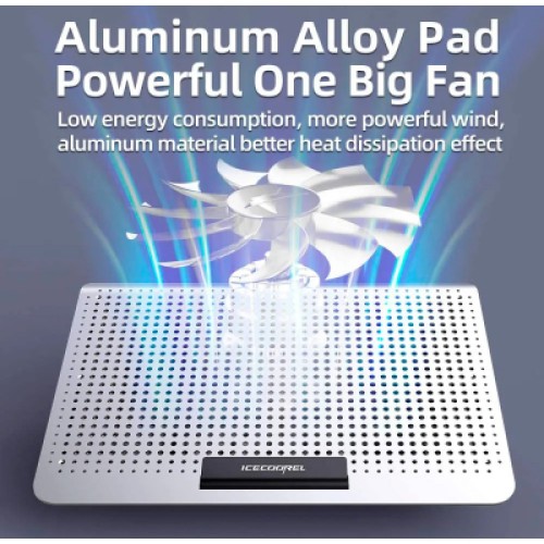 Подставка для ноутбука IceCoorel 10-15.6", 1*180mm 580 RPM, 2*USB, 350x225x26mm, Silver (A18)