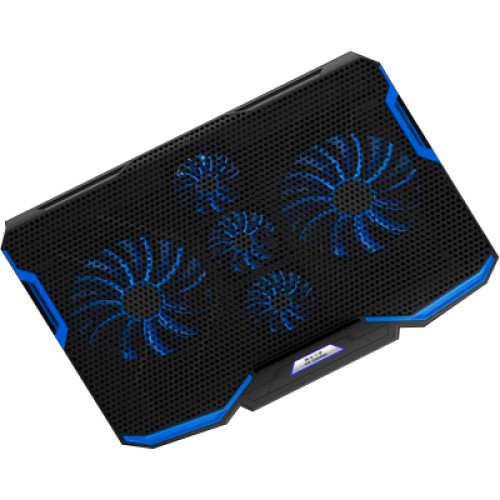 Подставка для ноутбука IceCoorel 10-15.6", 2*140mm + 3*70mm 1400 RPM, 2*USB, 410x290x26mm, Blue (A2)