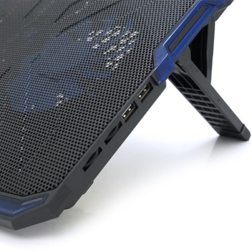 Подставка для ноутбука IceCoorel 10-15.6", 2*140mm + 3*70mm 1400 RPM, 2*USB, 410x290x26mm, Blue (A2)