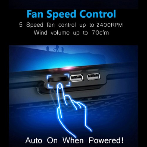 Подставка для ноутбука IceCoorel 10-15.6", 6*60mm 2500 RPM, 2*USB, 353x255x32mm, Black (A9)