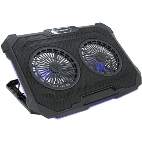 Подставка для ноутбука IceCoorel 10-17", 2*125mm 1200 RPM, 2*USB, 415x293x26.5mm, RGB (F8)