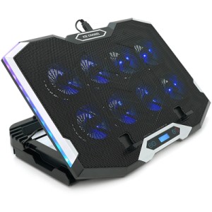 Підставка до ноутбука IceCoorel 10-17", 8*70mm, 2*USB, + LCD, 410x297x40mm, RGB (K10)