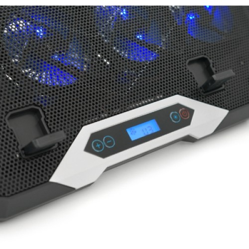 Подставка для ноутбука IceCoorel 10-17", 8*70mm, 2*USB, + LCD, 410x297x40mm, RGB (K10)