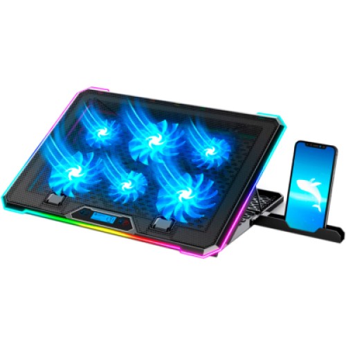 Подставка для ноутбука IceCoorel 10-17", 4*100mm 1400 RPM, 2*USB, 420x300x28mm, RGB (K15)