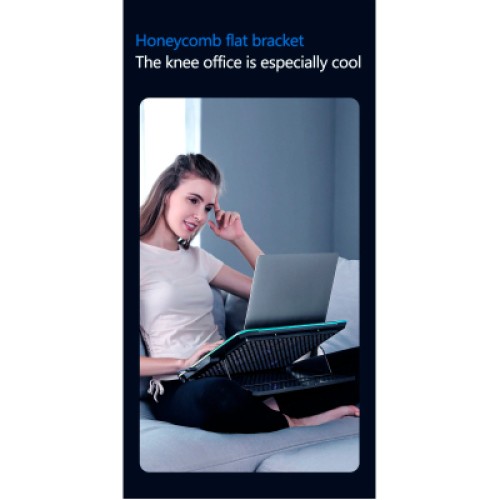 Подставка для ноутбука IceCoorel 10-19", 15*60mm 2550 RPM, 2*USB, + LCD, 415x296x28mm, RGB (K15D)