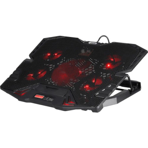 Подставка для ноутбука IceCoorel 10-15", 1*125mm 1400 RPM + 4*70mm 2500 RPM, 2*USB, 365x297x30mm, Red (K5Red)