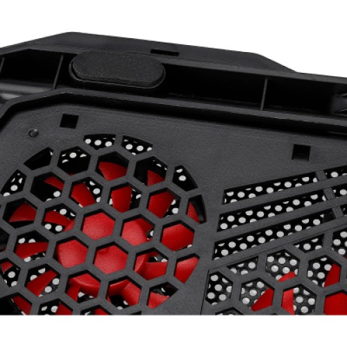 Подставка для ноутбука IceCoorel 10-15", 1*125mm 1400 RPM + 4*70mm 2500 RPM, 2*USB, 365x297x30mm, Red (K5Red)