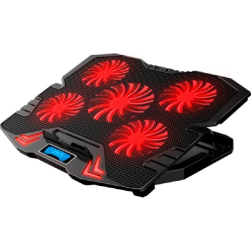 Подставка для ноутбука IceCoorel 10-15", 1*125mm 1400 RPM + 4*70mm 2500 RPM, 2*USB, 365x297x30mm, Red (K5Red)