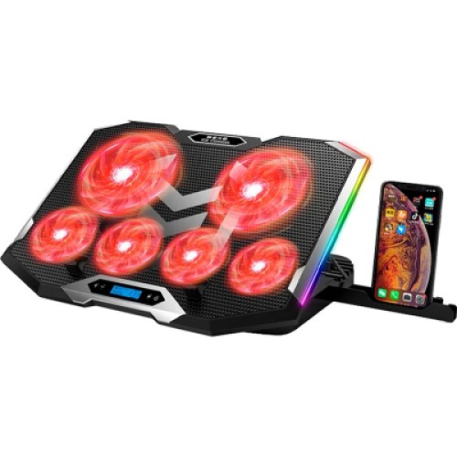 Подставка для ноутбука IceCoorel 10-17", 4*100mm 1400 RPM + 4*70mm 2500 RPM, 2*USB, 410x296x40mm, Red (K9)