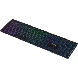 Клавіатура Canyon HKB-W11 Slim Dual Mode Wireless/Bluetooth RGB UA Black (CNS-HBTK11B)