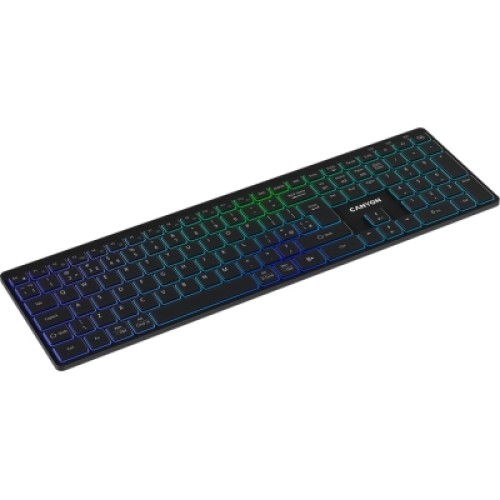 Клавиатура Canyon HKB-W11 Slim Dual Mode Wireless/Bluetooth RGB UA Black (CNS-HBTK11B)