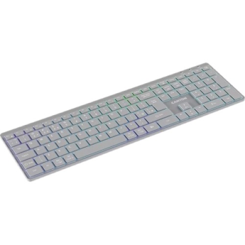 Клавиатура Canyon HKB-W11 Slim Dual Mode Wireless/Bluetooth RGB UA Grey (CNS-HBTK11G)