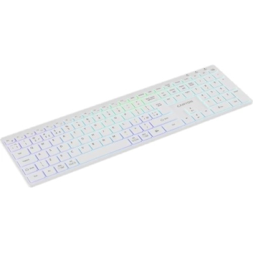 Клавиатура Canyon HKB-W11 Slim Dual Mode Wireless/Bluetooth RGB UA White (CNS-HBTK11W)