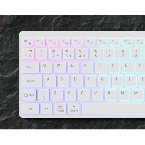 Клавиатура Canyon HKB-W11 Slim Dual Mode Wireless/Bluetooth RGB UA White (CNS-HBTK11W)
