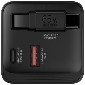 Зарядное устройство Verbatim GaN 65 W 2 ports (USB-C/1xUSB-A) (32217)