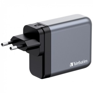 Зарядное устройство Verbatim GaN 140 W 4 ports (2xUSB-C-140 W,USB-C 20 W /USB-A -3.0) (32203)