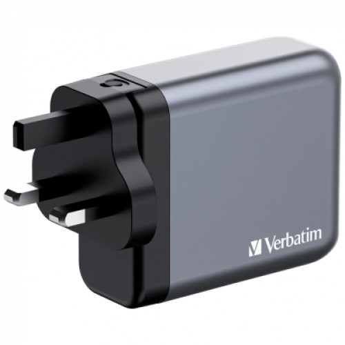 Зарядное устройство Verbatim GaN 140 W 4 ports (2xUSB-C-140 W,USB-C 20 W /USB-A -3.0) (32203)