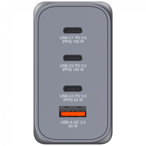 Зарядное устройство Verbatim GaN 200 W 4 ports (2xUSB-C-100 W,USB-C-65 W /USB-A -3.0) (32204)