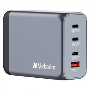 Зарядное устройство Verbatim GaN 200 W 4 ports (2xUSB-C-100 W,USB-C-65 W /USB-A -3.0) (32204)